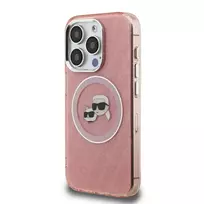 Karl Lagerfeld IML K AND CH Repeated Logo MagSafe Case for iPhone 15 Pro in Pink