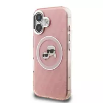 Karl Lagerfeld IML K AND CH Repeated Logo MagSafe Case for iPhone 16 in Pink