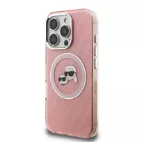 Karl Lagerfeld IML K AND CH Repeated Logo MagSafe Case for iPhone 16 Pro in Pink