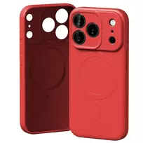 Mercury Semi-Silicone phone case with MagSafe support for iPhone 17 Pro in red