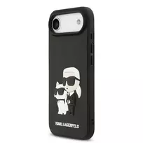 Karl Lagerfeld 3D Rubber Case for iPhone 17 Air, Black, with Karl and Choupette Design