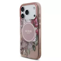 GUESS IML Flowers Strap MagSafe Case for iPhone 17 Pro in Pink
