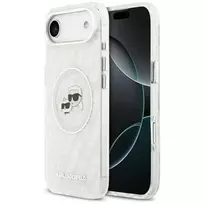 Karl Lagerfeld IML Glitter Karl  AND  Choupette Heads Logo phone case with MagSafe support for iPhone 17 Air Gray