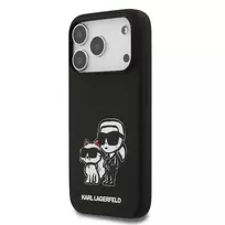 Karl Lagerfeld Liquid Silicone K AND CH MagSafe Case for iPhone 17 Pro, Black