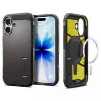 Spigen Tough Armor "T" phone case with stand and MagSafe support for Apple iPhone 17 in gray