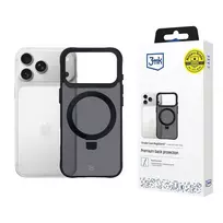 3MK Smoke Mag AND Stand phone case for Apple iPhone 17 Pro, black