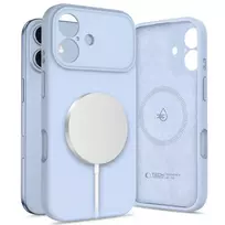 Tech-Protect Silicone phone case with MagSafe support for the Apple iPhone 17 in blue