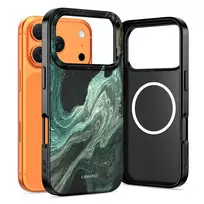 Tech-Protect LAMANO phone case with MagSafe support for Apple iPhone 17 Pro Max, green