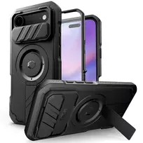 Tech-Protect Kevlar phone case with MagSafe support and stand for Apple iPhone 17 Air, black
