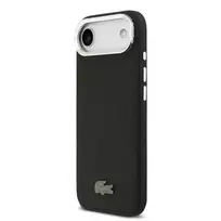 Lacoste Iconic Petit Pique Camera Stand MagSafe phone case with stand and MagSafe compatibility for Apple iPhone 17 Air, black