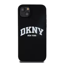 DKNY Liquid Silicone Arch Logo MagSafe Case for iPhone 15 Plus, Black