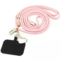 Hello Kitty Patch  AND  Kitty Head Charm Universal Phone Lanyard - Pink