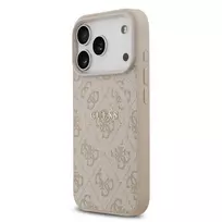 GUESS PU Leather 4G Colored Ring MagSafe Case for iPhone 17 Pro in Pink