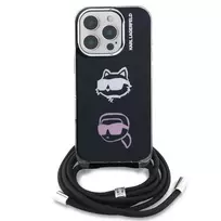 Karl Lagerfeld IML Crossbody K AND CH Heads phone case for iPhone 16 Pro black