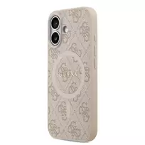 GUESS PU Leather 4G Colored Ring MagSafe Case for iPhone 17 in Pink