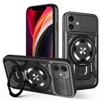TFO Defender Armor Mag phone case with stand and MagSafe support for iPhone 12 black (with camera lens protection)