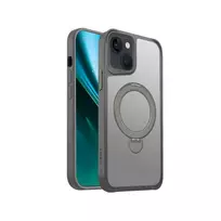 Etteri Matte MagRing phone case with stand and MagSafe support for iPhone 14, gray