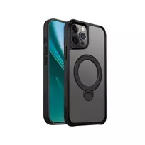 Etteri Matte MagRing phone case with stand and MagSafe support for iPhone 12 | iPhone 12 Pro, black
