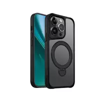 Etteri Matte MagRing phone case with stand and MagSafe support for iPhone 14 Pro, black