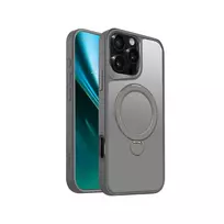 Etteri Matte MagRing phone case with stand and MagSafe support for iPhone 17, gray