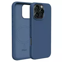 Etteri Silicone phone case with MagSafe support for iPhone 16 Pro Max, blue