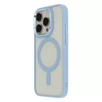 Tecto Shield Satin Elegant phone case with MagSafe support for iPhone 15 Pro Max, blue