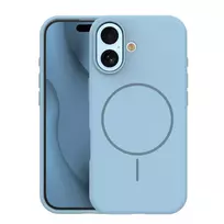 TFO Silicone Thin Mag phone case with MagSafe support for iPhone 17, blue
