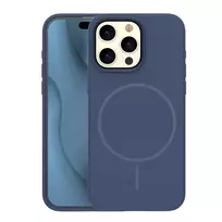 TFO Silicone Slim phone case with MagSafe support for iPhone 15 Pro Max, blue