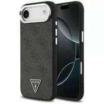 GUESS 4G PU Leather Triangle Logo phone case with MagSafe support for iPhone 17 Air, black