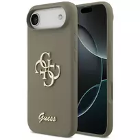 GUESS Brown Silicone Big 4G Script Phone Case for iPhone 17 Air
