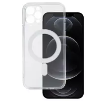 TEL PROTECT MagSilicone phone case with MagSafe support for iPhone 12 Pro, transparent