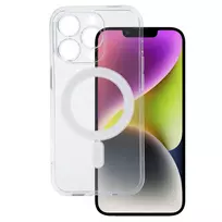 TEL PROTECT MagSilicone phone case with MagSafe support for iPhone 14 Pro, transparent