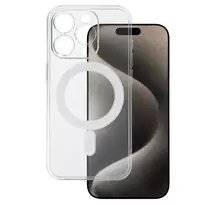 TEL PROTECT MagSilicone phone case with MagSafe support for iPhone 15 Pro, transparent