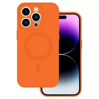 TEL PROTECT MagSilicone phone case with MagSafe support for iPhone 14, orange