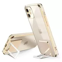 TEL PROTECT Kickstand Luxury phone case with stand for iPhone 13 Pro, gold