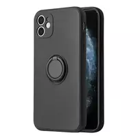 Vennus Silicone ring phone case with stand for iPhone 14 Plus, black