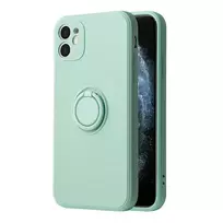 Vennus Silicone ring phone case with stand for iPhone 14 Plus, green