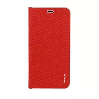 Vennus Carbon book-style phone case for iPhone 12 Pro Max, red