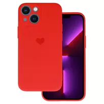 Vennus Silicone Heart phone case for iPhone 14 Plus red (Design 1)
