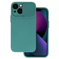Toptel Camshield soft phone case for iPhone 14 Pro Max, green (with camera lens protection)
