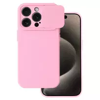 Toptel Camshield soft phone case for iPhone 15 Pro Max, pink (with camera lens protection)