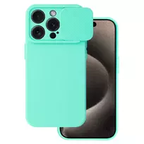 Toptel Camshield soft phone case for iPhone 15 Pro, green (with camera lens protection)