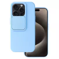 Toptel Camshield soft phone case for iPhone 15 Pro Max, blue (with camera lens protection)