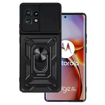 Toptel Slide Camera Armor Case for Motorola Edge 40 Pro 5G, Black