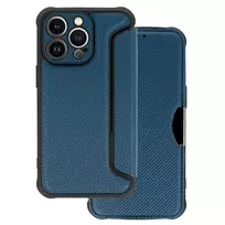Toptel Razor Carbon book-style phone case for iPhone 13 Pro Max, navy