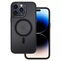 TEL PROTECT Magnetic Carbon phone case with MagSafe support for iPhone 13 Pro, black