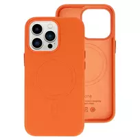 Toptel Leather phone case with MagSafe support for iPhone 15 Plus, orange