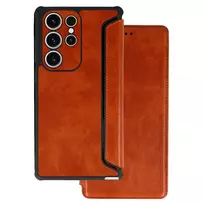 Toptel Razor Leather Book Case for Samsung Galaxy S23 Plus, brown