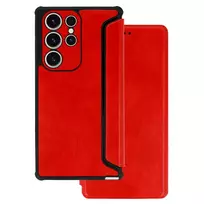 Toptel Razor Leather Book Case for Samsung Galaxy S23 Plus, red