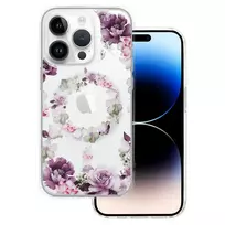 TEL PROTECT Flower phone case with MagSafe support for iPhone 14 Pro, multicolor